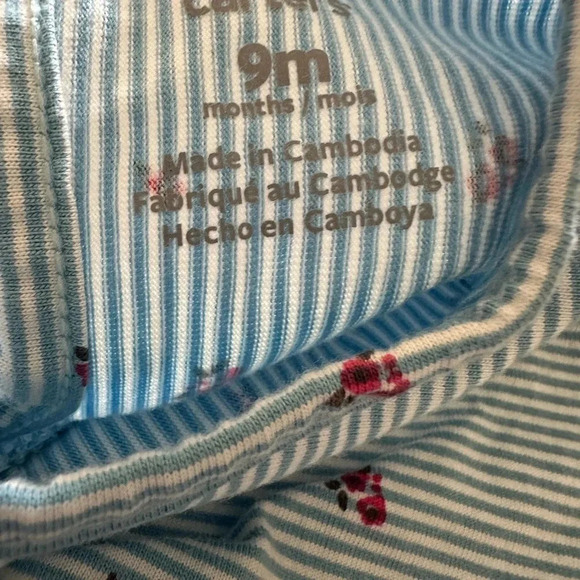 Striped Floral Jersey Sunsuit - Baby Girl 9m - Picture 4 of 5